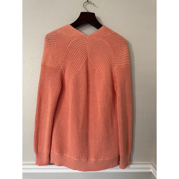 T Alexander Wang Deep V-Neck Knit Sweater Salmon Coral Size Medium - Picture 4 of 6
